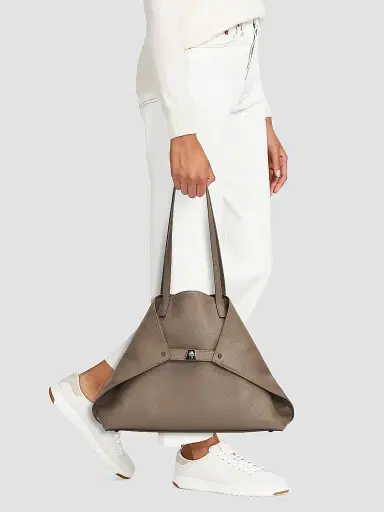 Akris Women's Medium Ai Leather Tote Bag - Taupe | Thumbnail 2 Akris Women's Medium Ai Leather Tote Bag - Taupe | Thumbnail 2