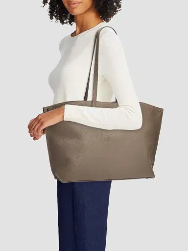 Akris Women's Medium Ai Leather Tote Bag - Taupe | Thumbnail 3 Akris Women's Medium Ai Leather Tote Bag - Taupe | Thumbnail 3