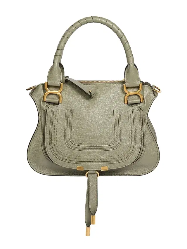 Chloé Women's  Marcie Leather Satchel Bag - Aloe Green