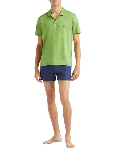 Vilebrequin Men's Pyramid Linen Polo Shirt - Camoplage - Size XL | Thumbnail 2