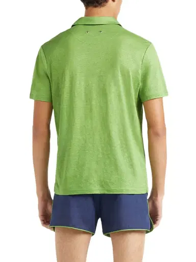 Vilebrequin Men's Pyramid Linen Polo Shirt - Camoplage - Size XL | Thumbnail 5