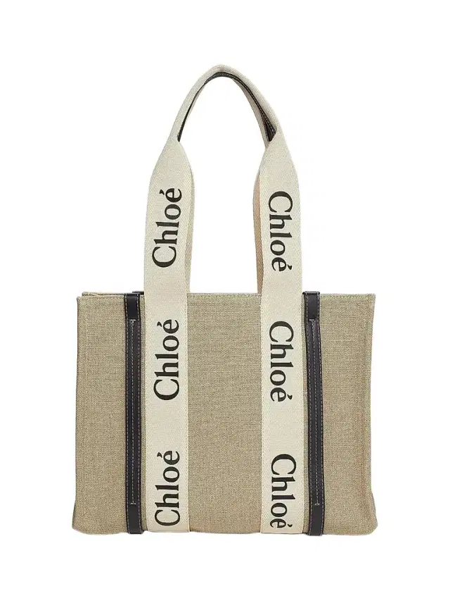 Chloé Women's Woody  Logo Tote - White Blue
