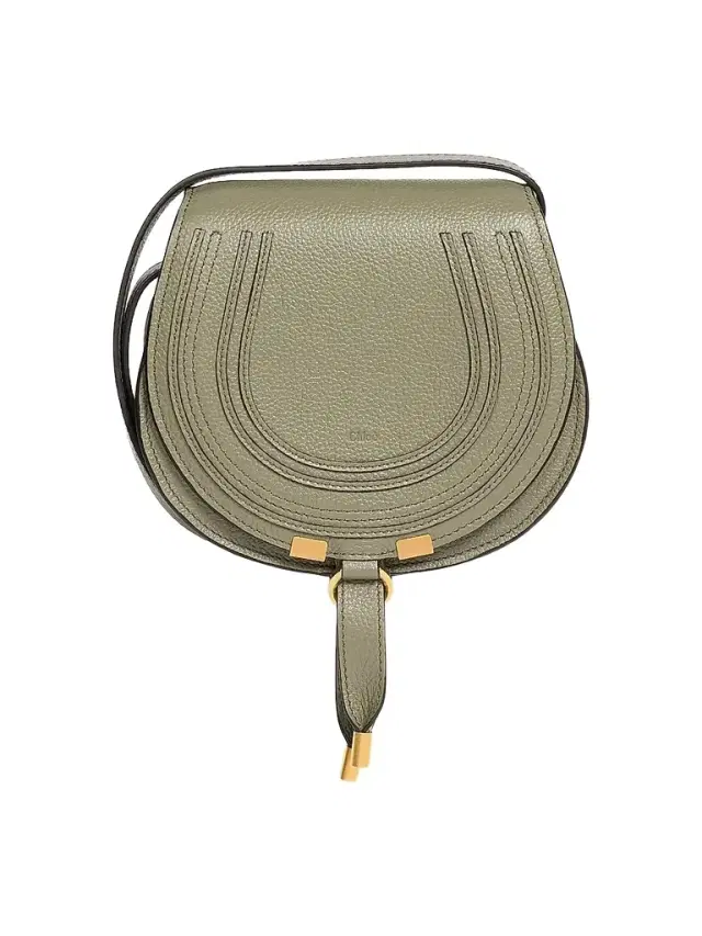 Chloé Women's Mini Marcie Leather Saddle Bag - Aloe Green