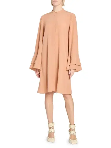 Chloé Women's Flare-Sleeve Silk Minidress - Cheek | Thumbnail 2