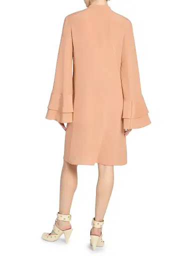 Chloé Women's Flare-Sleeve Silk Minidress - Cheek | Thumbnail 4