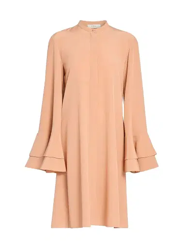 Chloé Women's Flare-Sleeve Silk Minidress - Cheek | Thumbnail 1