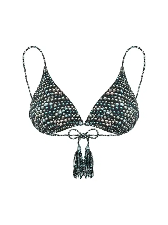 Vilebrequin Women's Pearl Jersey Triangle Bikini Top - Black Noir
