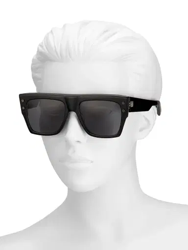 Balmain B-I 56MM Square Sunglasses - Black Dark Grey | Thumbnail 4
