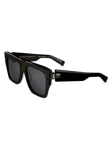 Balmain B-I 56MM Square Sunglasses - Black Dark Grey | Thumbnail 1