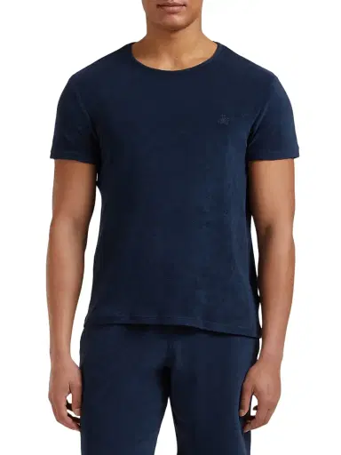 Vilebrequin Men's Cotton-Blend Crewneck T-Shirt - Bleu Marine - Size XL | Thumbnail 4 Vilebrequin Men's Cotton-Blend Crewneck T-Shirt - Bleu Marine - Size XL | Thumbnail 4