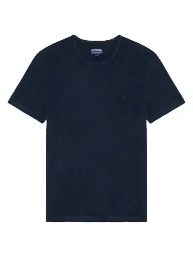 Vilebrequin Men's Cotton-Blend Crewneck T-Shirt - Bleu Marine - Size XL | Thumbnail 1 Vilebrequin Men's Cotton-Blend Crewneck T-Shirt - Bleu Marine - Size XL | Thumbnail 1