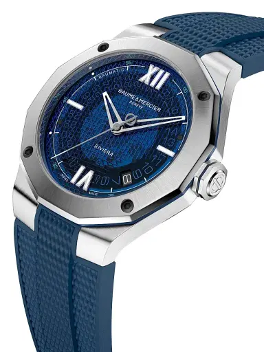 Baume & Mercier Men's Riviera Stainless Steel & Rubber Watch - Blue | Thumbnail 2