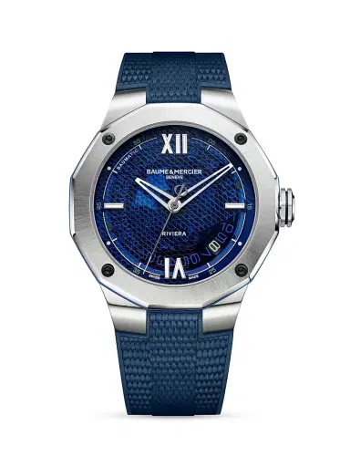 Baume & Mercier Men's Riviera Stainless Steel & Rubber Watch - Blue | Thumbnail 1
