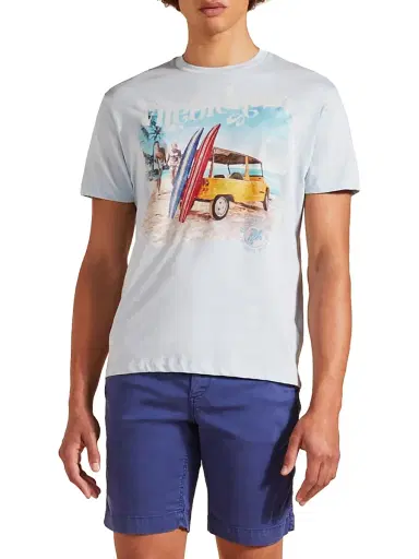 Vilebrequin Men's Graphic Cotton T-Shirt - Sky Blue - Size XXL | Thumbnail 4