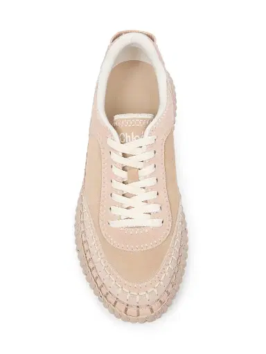 Chloé Women's Nama Suede & Leather Low-Top Sneakers - Powder Beige | Thumbnail 5