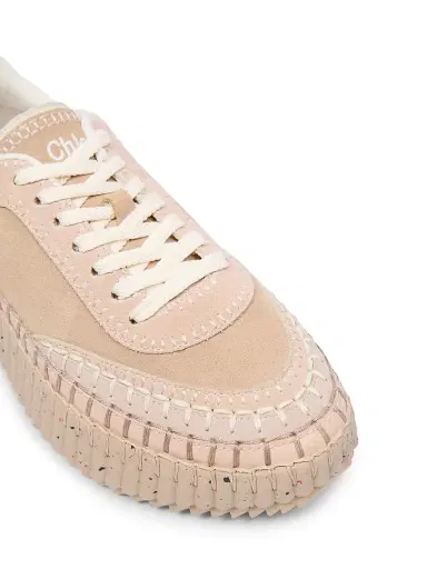 Chloé Women's Nama Suede & Leather Low-Top Sneakers - Powder Beige | Thumbnail 6