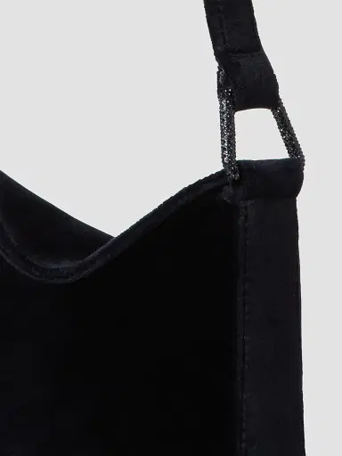 Akris Women's Anna Mini Velvet Hobo Bag - Black | Thumbnail 4 Akris Women's Anna Mini Velvet Hobo Bag - Black | Thumbnail 4