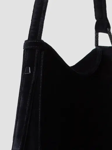 Akris Women's Anna Mini Velvet Hobo Bag - Black | Thumbnail 5 Akris Women's Anna Mini Velvet Hobo Bag - Black | Thumbnail 5