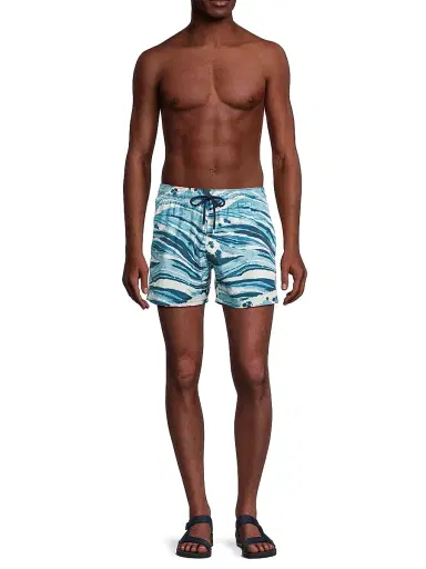 Vilebrequin Men's x Maison Kitsuné Wave Stripe Swim Shorts - Blue - Size XXL | Thumbnail 2