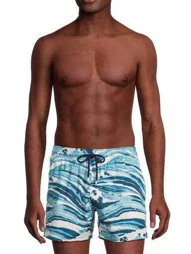 Vilebrequin Men's x Maison Kitsuné Wave Stripe Swim Shorts - Blue - Size XXL | Thumbnail 3