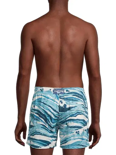 Vilebrequin Men's x Maison Kitsuné Wave Stripe Swim Shorts - Blue - Size XXL | Thumbnail 5