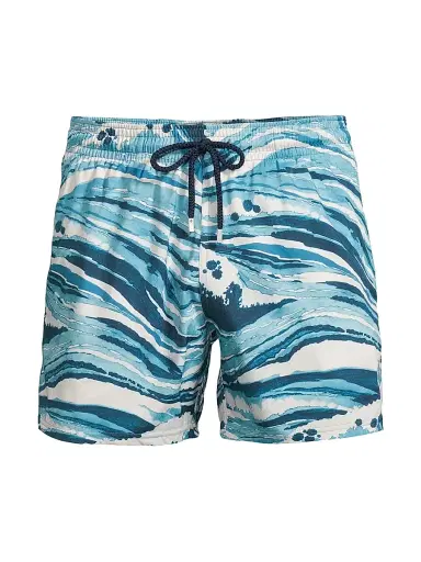 Vilebrequin Men's x Maison Kitsuné Wave Stripe Swim Shorts - Blue - Size XXL | Thumbnail 1