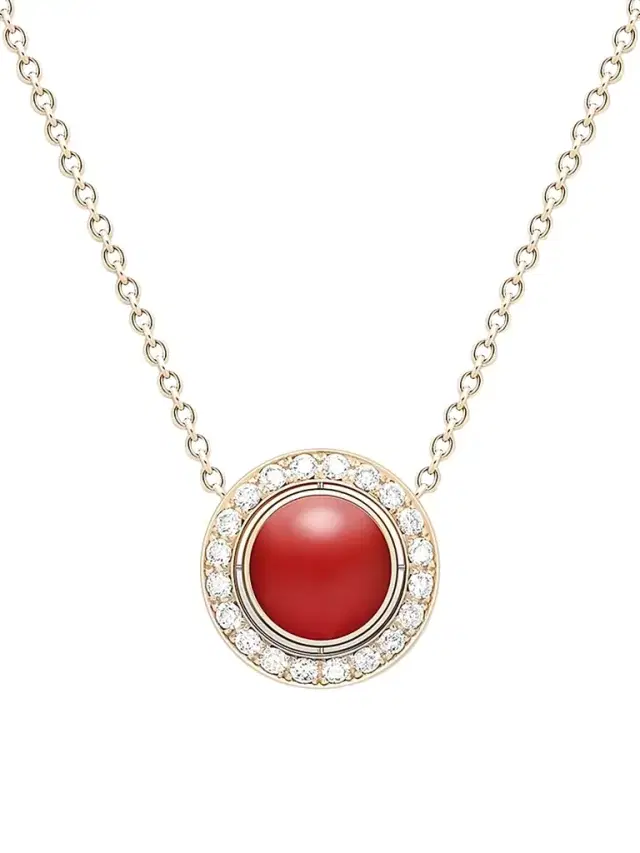 Women's Possession 18K Rose Gold, Carnelian & Diamond Pendant Necklace - Red