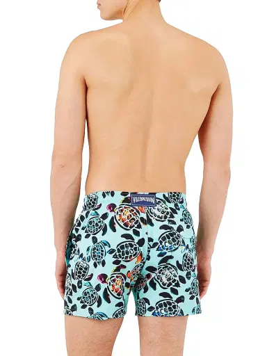 Vilebrequin Men's Screen Turtles Swim Shorts - Lagon | Thumbnail 2 Vilebrequin Men's Screen Turtles Swim Shorts - Lagon | Thumbnail 2