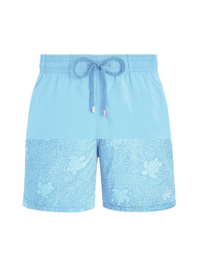 Vilebrequin Men's Aqua Splash Water-Reactive Graphic Swim Trunks - Blue - Size XXL