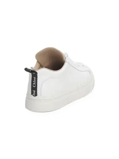 Chloé Women's Lauren Low-Top Leather Sneakers - Black | Thumbnail 3