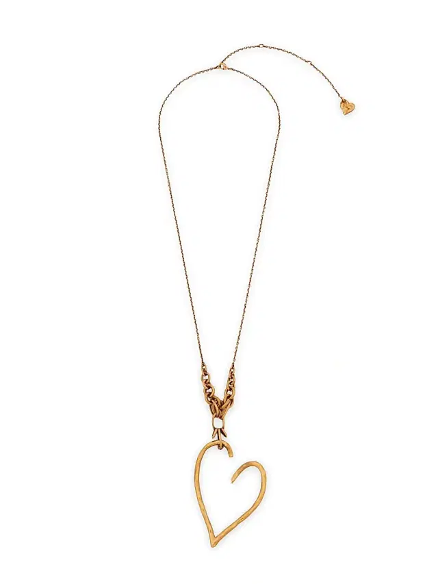 Women's Encoeur Vintage Gold Heart Pendant Necklace - Vintage Gold