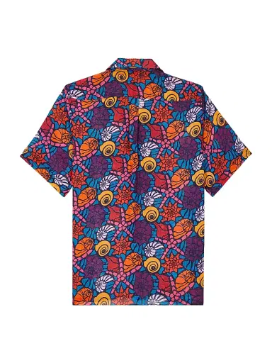Vilebrequin Men's Noumea Sea Graphic Camp Shirt - Navy Blue Marine - Size XXL | Thumbnail 3