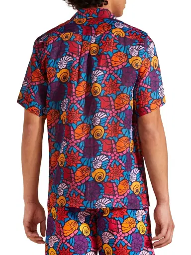 Vilebrequin Men's Noumea Sea Graphic Camp Shirt - Navy Blue Marine - Size XXL | Thumbnail 5