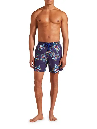 Vilebrequin Men's Vendôme Turtles Cotton Swim Shorts - Navy Multi | Thumbnail 2