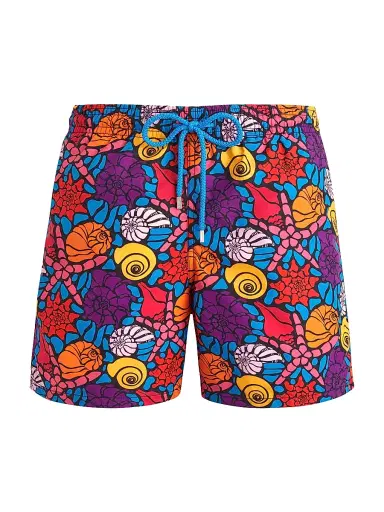 Vilebrequin Men's Noumea Sea Shell Graphic Swim Trunks - Navy Blue Marine - Size XXXL | Thumbnail 1 Vilebrequin Men's Noumea Sea Shell Graphic Swim Trunks - Navy Blue Marine - Size XXXL | Thumbnail 1