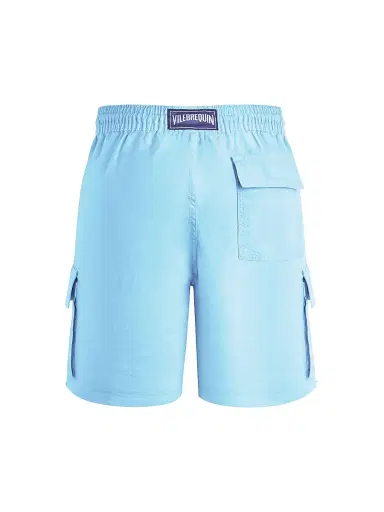 Vilebrequin Men's Linen Cargo Swim Trunks - Blue - Size XXL | Thumbnail 3