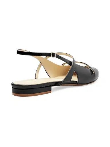 Alexandre Birman Women's Tita Double-Strap Leather Flats - Black - Size 8.5 | Thumbnail 3