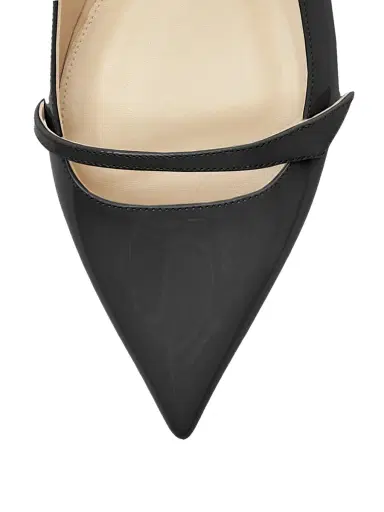 Alexandre Birman Women's Tita Double-Strap Leather Flats - Black - Size 8.5 | Thumbnail 5