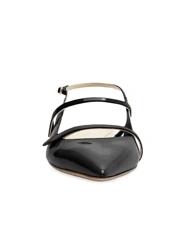 Alexandre Birman Women's Tita Double-Strap Leather Flats - Black - Size 8.5 | Thumbnail 6
