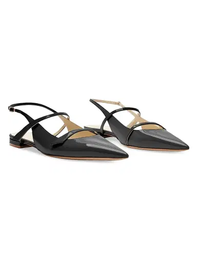 Alexandre Birman Women's Tita Double-Strap Leather Flats - Black - Size 8.5 | Thumbnail 9