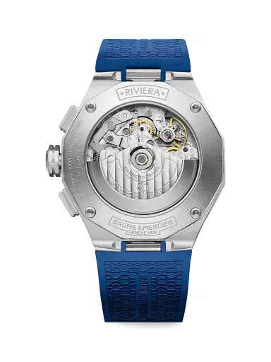 Baume & Mercier Men's Riviera 10623 Stainless Steel & Rubber Strap Watch - Blue | Thumbnail 3 Baume & Mercier Men's Riviera 10623 Stainless Steel & Rubber Strap Watch - Blue | Thumbnail 3