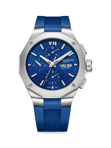 Baume & Mercier Men's Riviera 10623 Stainless Steel & Rubber Strap Watch - Blue | Thumbnail 1 Baume & Mercier Men's Riviera 10623 Stainless Steel & Rubber Strap Watch - Blue | Thumbnail 1
