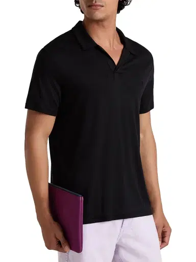 Vilebrequin Men's Classic-Fit Jersey Polo - Black - Size XXL | Thumbnail 1 Vilebrequin Men's Classic-Fit Jersey Polo - Black - Size XXL | Thumbnail 1
