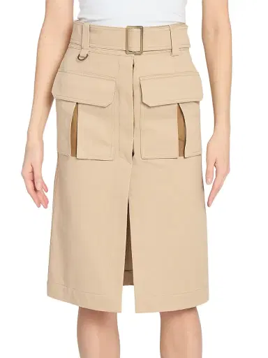 Chloé Women's Cotton Belted Utility Skirt - Sandy Brown | Thumbnail 2