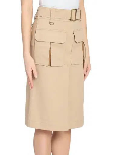 Chloé Women's Cotton Belted Utility Skirt - Sandy Brown | Thumbnail 3
