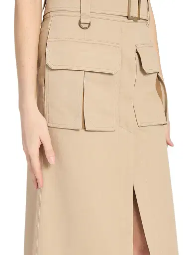 Chloé Women's Cotton Belted Utility Skirt - Sandy Brown | Thumbnail 5