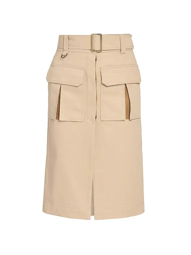 Women's Cotton Belted Utility Skirt - Sandy Brown