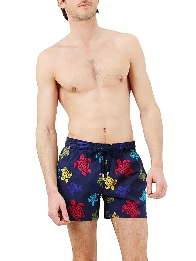 Men's Multicolor Tortoise Swim Trunks - Bleu Marine