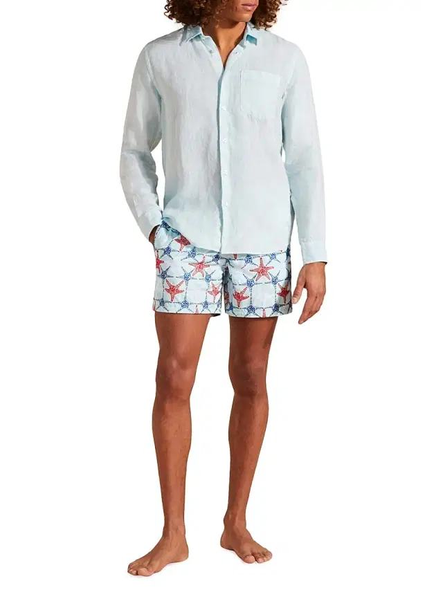 Vilebrequin Men's Linen Button-Up Shirt - Thalassa - Size XXXL