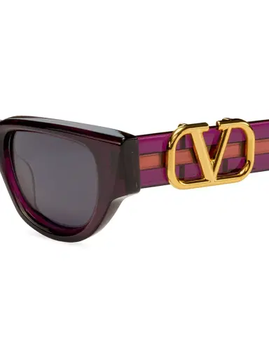 Valentino Garavani Women's V-Due 50MM Cat-Eye Sunglasses - Purple | Thumbnail 3 Valentino Garavani Women's V-Due 50MM Cat-Eye Sunglasses - Purple | Thumbnail 3